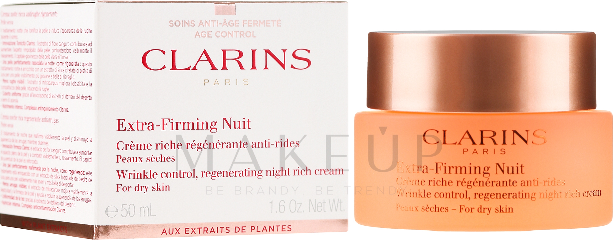 Regenerierende Antifalten Nachtcreme 60+ - Clarins Extra-Firming Night Rich Cream For Dry Skin — Bild 50 ml