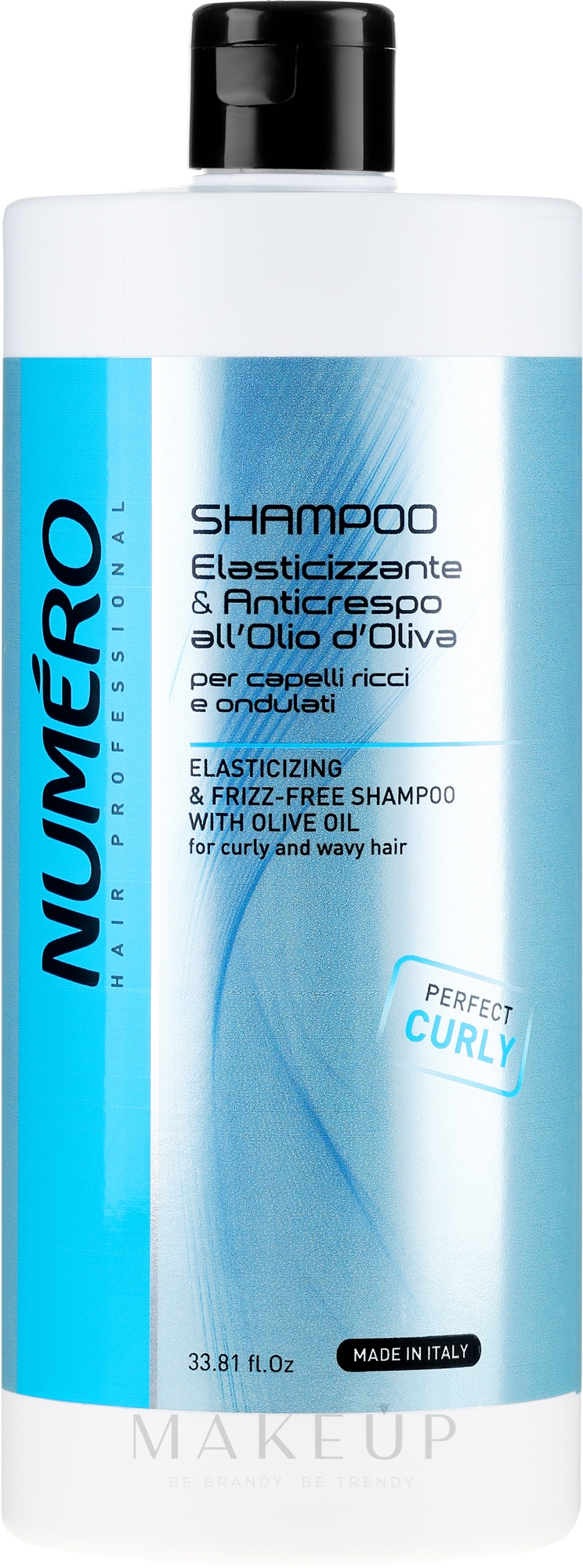 Anti-Frizz Shampoo mit Olivenöl für mehr Elastizität - Brelil Numero Elasticizing Shampoo — Bild 1000 ml