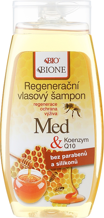 Regenerierendes Shampoo mit Honig und Coenzym Q10 - Bione Cosmetics Honey + Q10 Shampoo — Bild N1