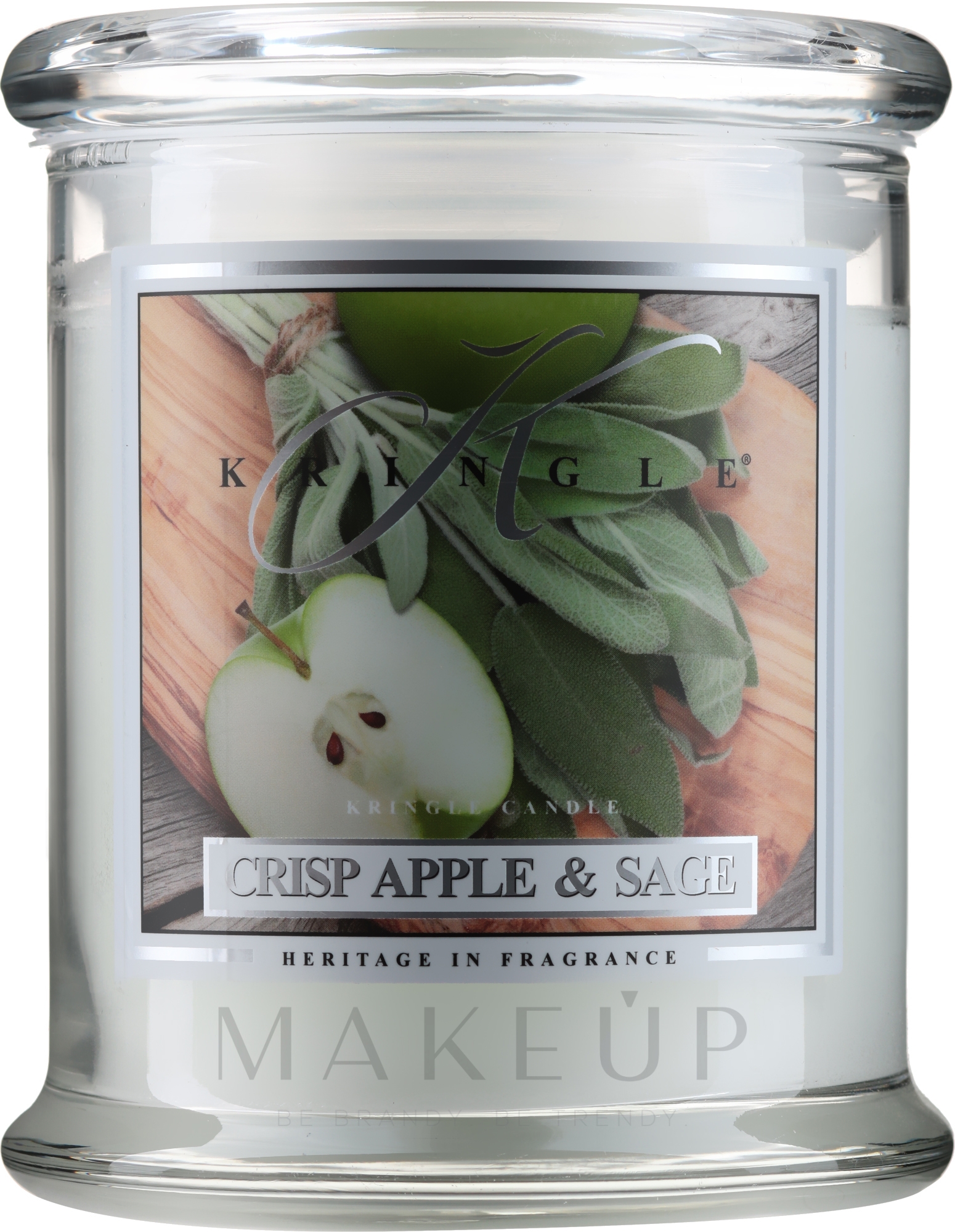 Duftkerze im Glas Apple & Sage - Kringle Candle Crisp Apple and Sage — Bild 411 g