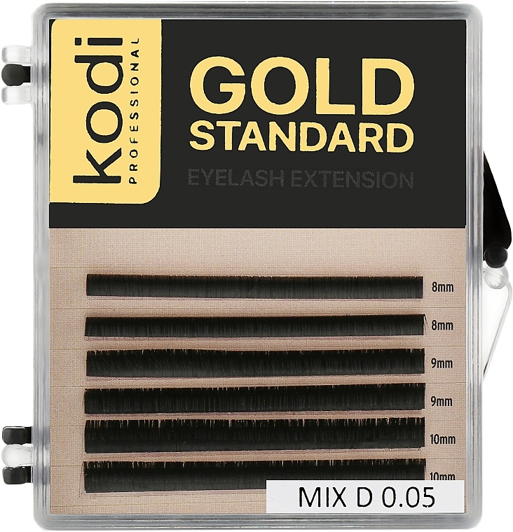 Künstliche Wimpern Gold Standart D 0.05 (6 Reihen: 8/9/10mm) - Kodi Professional — Bild N1