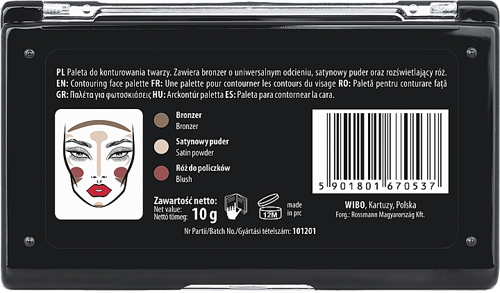 Konturpalette für das Gesicht - Wibo 3 Steps To Perfect Face Contour Palette New Edition — Bild N2