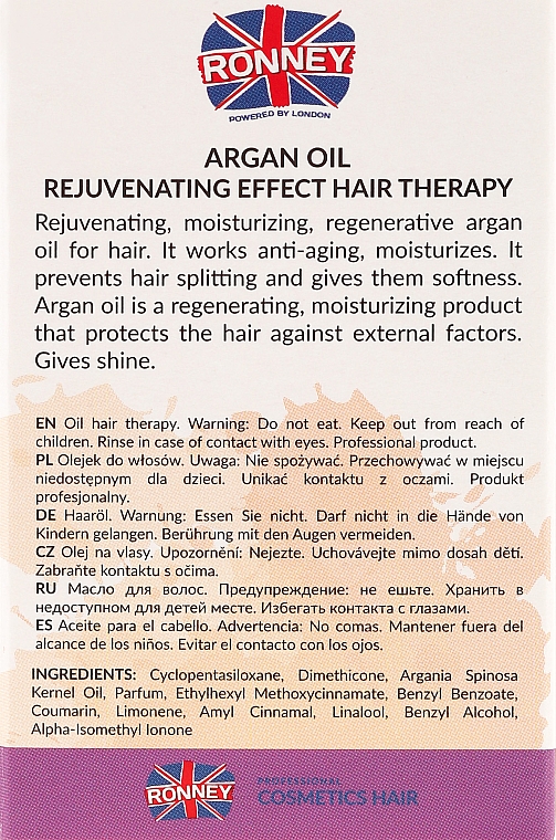 Arganöl für coloriertes Haar mit verjüngender Wirkung - Ronney Argan Oil Rejuvenating Hair Therapy — Bild N3