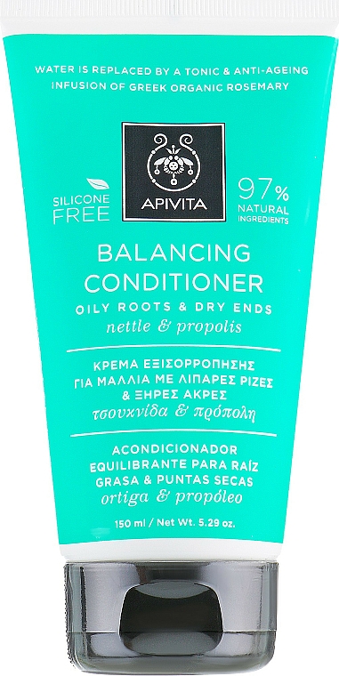 Normalisierender Conditioner mit Propolis und Brennnessel für fettige Haaransätze und trockene Haarspitzen - Apivita Balancing Conditioner — Bild N1