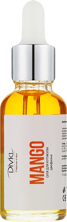Zweiphasiges Nagelhautöl Mango - Divia Cuticle Oil Mango Di1635 — Bild N1