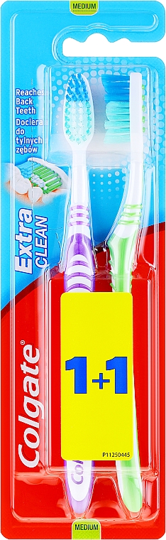 Zahnbürste mittel Extra Clean grün, lila 2 St. - Colgate Extra Clean Medium — Bild N1