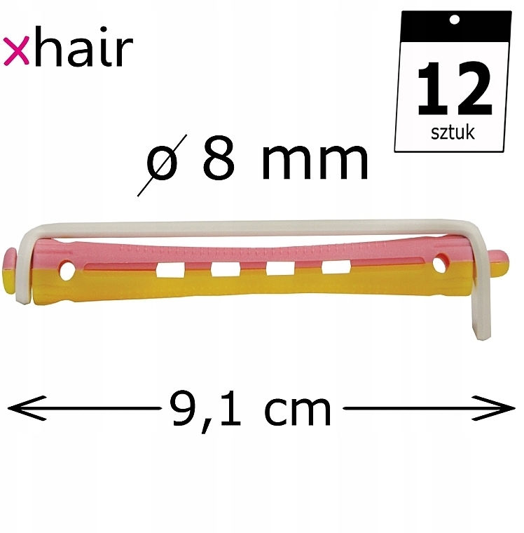 Dauerwellwickler d8 mm gelb-rosa 12 St. - Xhair — Bild N2