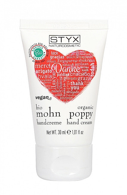 Handcreme mit Mohn - Styx Naturcosmetic Poppy Hand Cream Heart And Thank You Edition — Bild N1