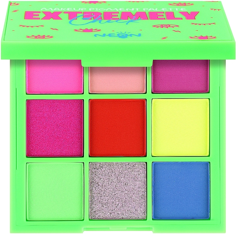 Make-up-Pigmentpalette - 7 Days Extremely Chick UVglow Neon Makeup Pigment Palette — Bild N1