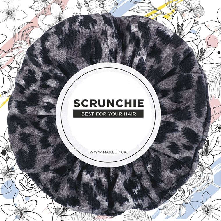 Scrunchie-Haargummi leopardengrau Knit Fashion Classic - MAKEUP Hair Accessories — Bild N1