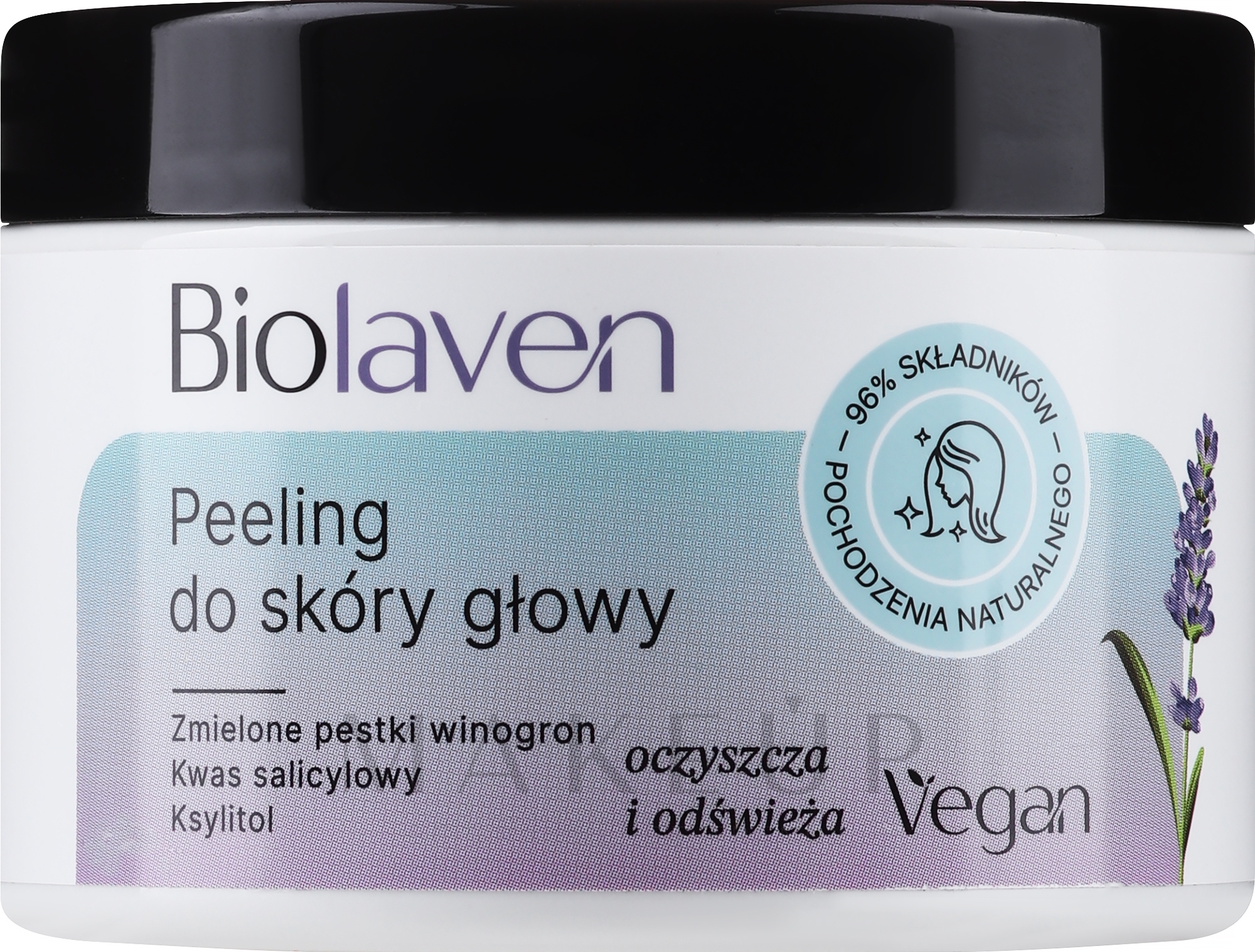 Erfrischendes und reinigendes Kopfhautpeeling mit Weintrauben- und Lavendelöl - Biolaven Organic Hair Peeling — Bild 155 g