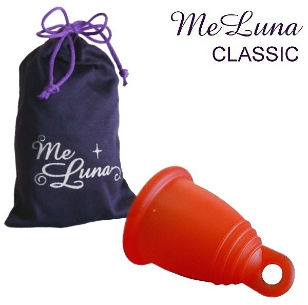Menstruationstasse mit Beutel Größe S rot - MeLuna Classic Menstrual Cup Ring — Bild N2