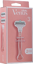 Düfte, Parfümerie und Kosmetik Rasierer mit 2 Ersatzklingen rosa - Gillette Venus Smooth Sensitive