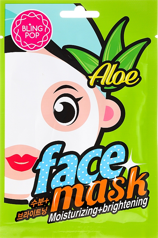 Feuchtigkeitsspendende und aufhellende Gesichtsmaske mit Aloeextrakt - Bling Pop Aloe Moisturizing & Brightening Face Mask — Foto N1