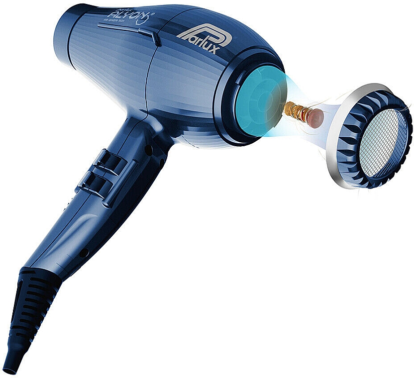 Haartrockner blau - Parlux Alyon Air Ionizer Tech Midnight Blue & Diffuser — Bild N4