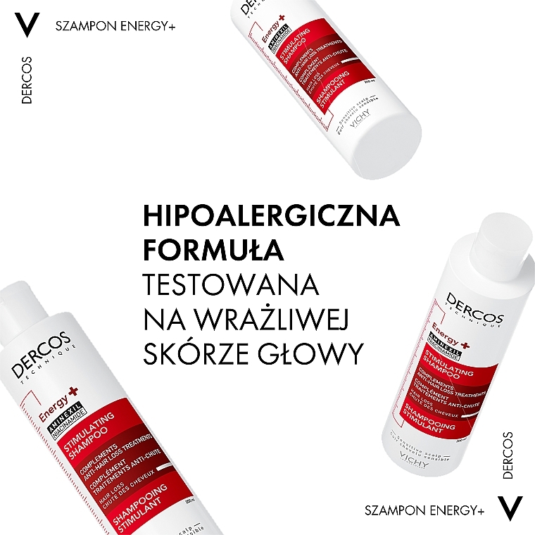 Revitalisierendes und stimulierendes Shampoo gegen Haarausfall mit Vitaminen B3 und B6 und Aminexil - Vichy Dercos Energising Shampoo — Foto N5