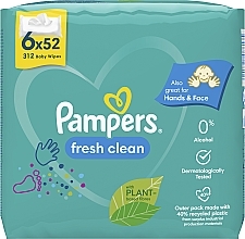 Kinder-Feuchttücher Fresh Clean 6x52 St. - Pampers — Bild N2