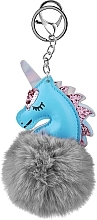 Plüschiger Schlüsselanhänger mit Einhorn blau 2 - Martinelia Keychain Unicorn Puff — Bild N1