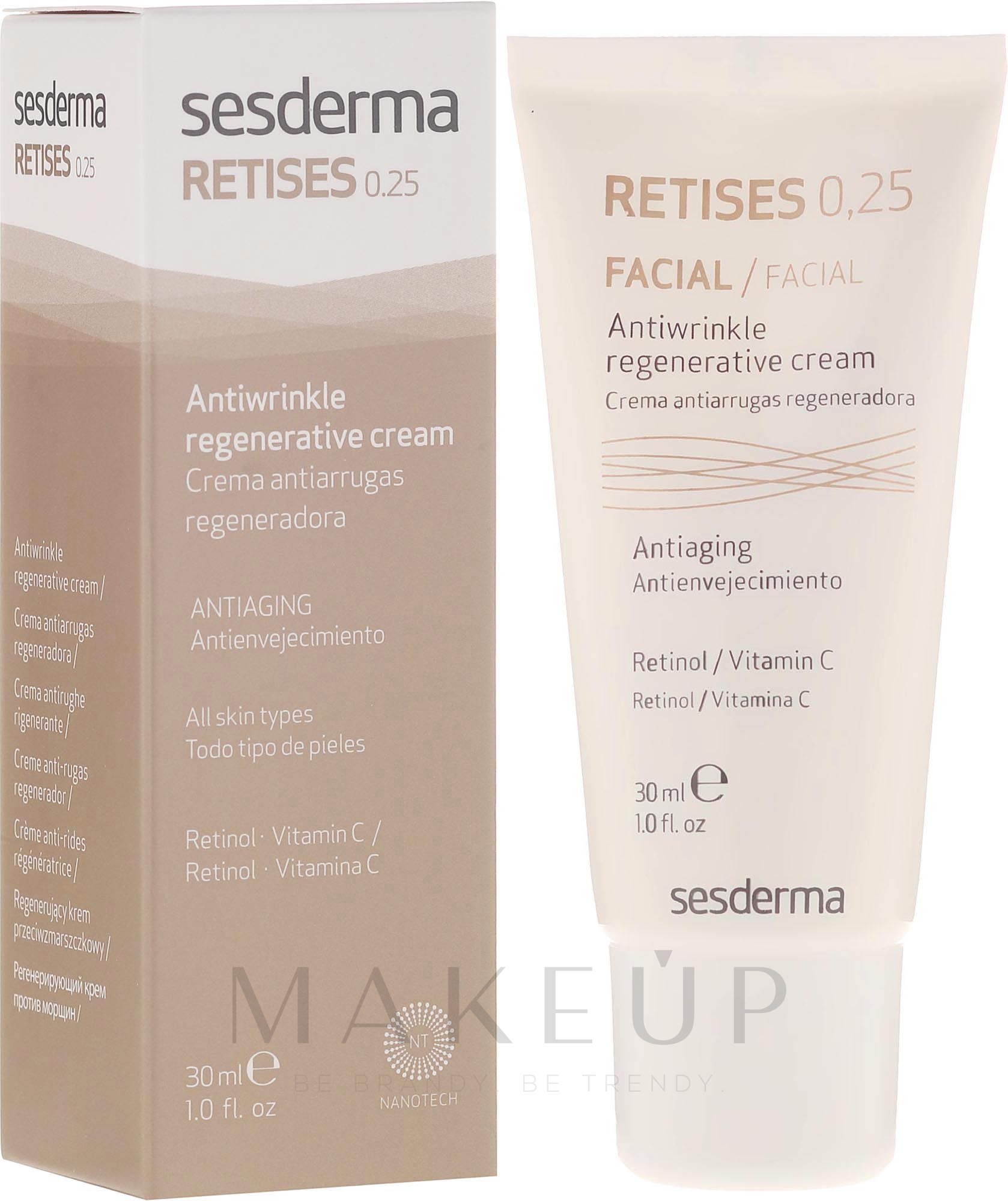 Regenerierende Anti-Falten-Creme für reife Haut - SesDerma Laboratories Retises 0.25% Antiwrinkle Regenerative Cream — Bild 30 ml