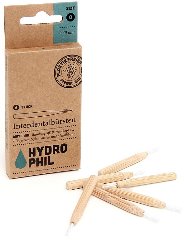 Interdentalbürsten aus Bambus 0.40 mm - Hydrophil Interdental Brushes Size 0 — Bild N1
