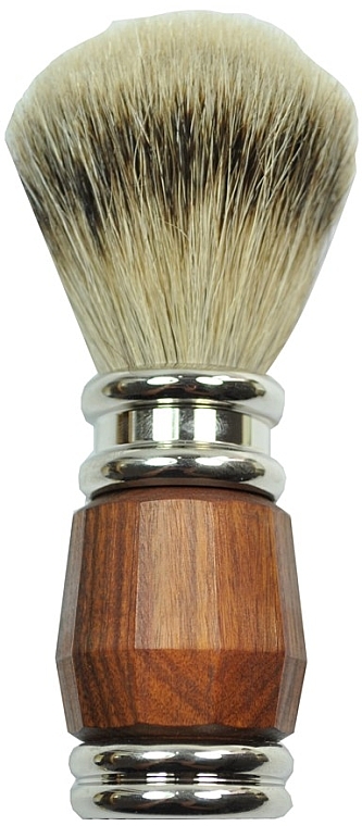 Rasierpinsel Rosenholz-Silber - Golddachs Shaving Brush Silver Tip Badger Palisander Silver Chrome Plated — Bild N1