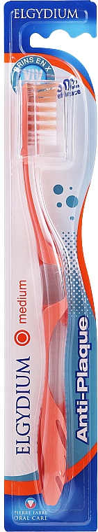 Anti-Plaque Zahnbürste mittel orange-transparent - Elgydium Anti-Plaque Medium Toothbrush — Bild N1