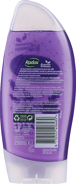 Entspannendes Duschgel mit Lavendel- und Seerosenduft - Radox Feel Relaxed Shower Gel — Bild N2