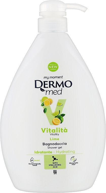 Duschgel mit Spender Limette - DermoMed Vitality Lime Shower Gel  — Bild N1