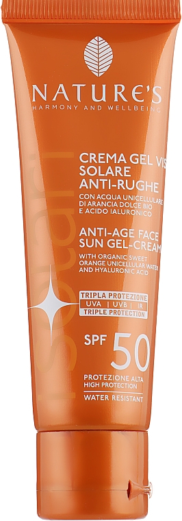 Schützendes Creme-Gel für das Gesicht - Nature's I Solari Anti-Age Face Sun Gel Cream SPF-50 — Bild N2