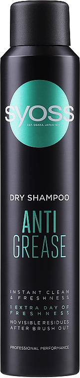 Trockenshampoo für schnell nachfettendes Haar - Syoss Anti-Grease Dry Shampoo