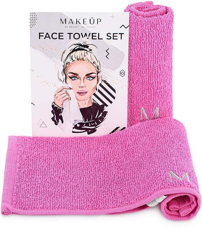 Gesichtstücher rosa 32x32 cm - MAKEUP Face MakeTravel Towel Set (Duo Pack) — Bild N1