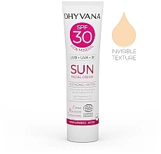 Sonnenschutzcreme SPF30 - Dhyvana Raspberrry Oil & Hyaluronic Acid SUN Mineral Anti-Aging Cream — Bild N1