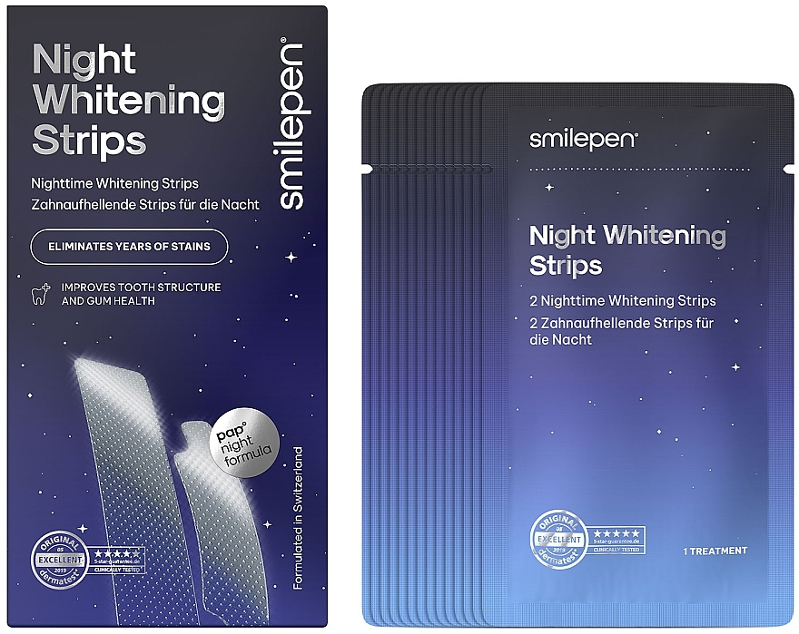 Nächtliche Zahnweißstreifen - SwissWhite Smilepen Night Whitening Strips — Bild N2