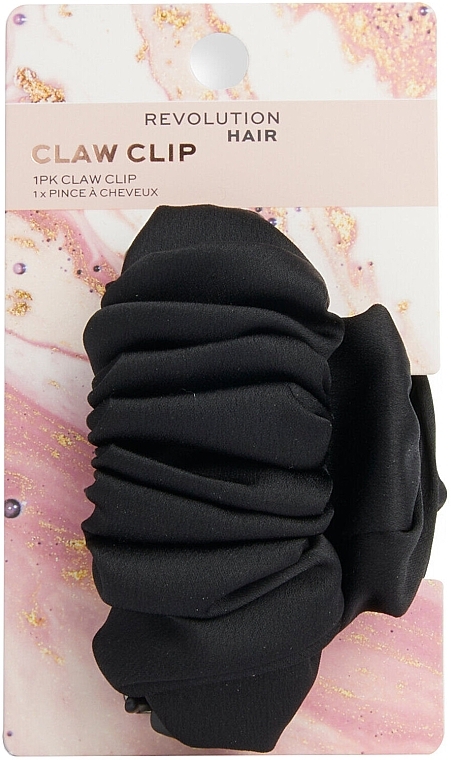Satin-Haarspange mit Rüschen schwarz - Revolution Haircare Ruched Satin Claw Clip Black — Bild N2