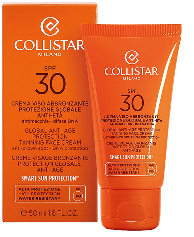 Anti-Falten Gesichtscreme gegen Pigmentflecken mit SPF 30 - Collistar Global Anti-Age Protection Tanning Face Cream SPF 30 — Bild N2