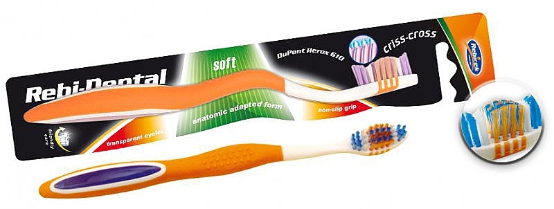 Zahnbürste Rebi-Dental M42 weich weiß-orange - Mattes — Bild N1