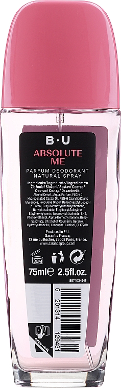 B.U. Absolute Me Natural Spray - Parfümiertes Körperspray  — Bild N2