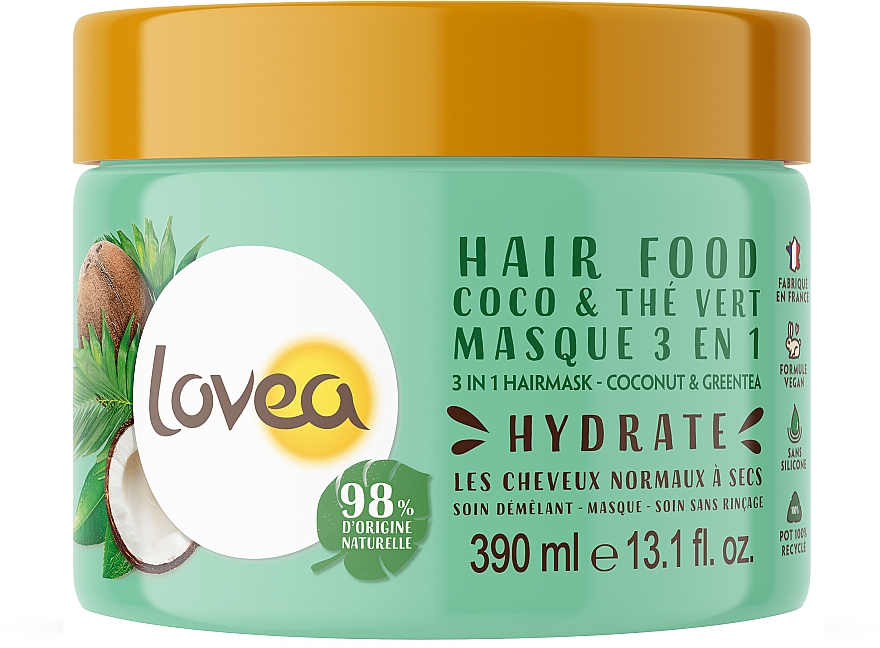 3in1 Haarmaske Kokosnuss und grüner Tee - Lovea 3 in 1 Hair Mask Coconut & Green Tea — Bild N1