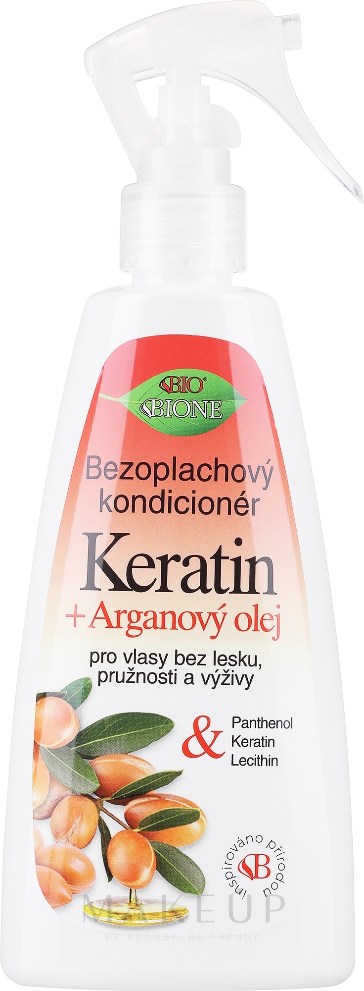 Haarspülung ohne Ausspülen mit Keratin, Arganöl und Panthenol - Bione Cosmetics Keratin + Argan Oil Leave-in Conditioner With Panthenol — Bild 260 ml