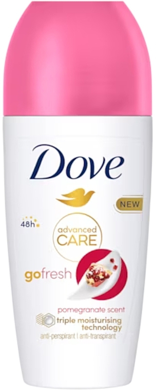 Deo Roll-on Antitranspirant mit Granatapfelduft - Dove Advanced Care Go Fresh Pomegranate Antiperspirant Deodorant Roll-On — Bild N1