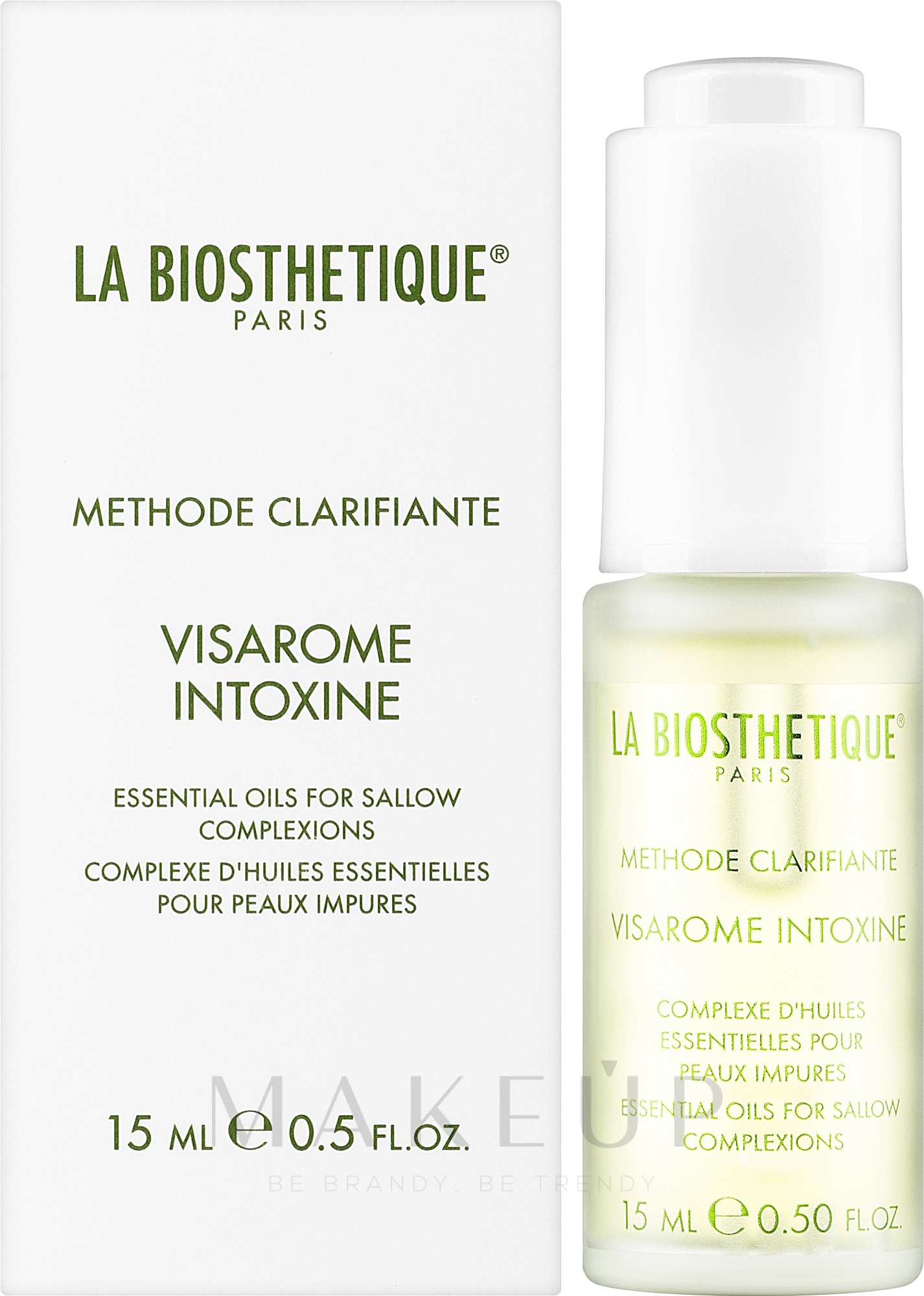 Komplex aus ätherischen Ölen für das Gesicht mit beruhigender Wirkung - La Biosthetique Methode Clarifiante Visarome Intoxine — Bild 15 ml