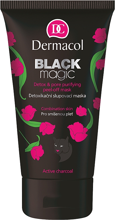 Entgiftende Peelingmaske mit Aktivkohle und Aloe Vera - Dermacol Black Magic Detox&Pore Purifying Peel-Off Mask — Bild N1