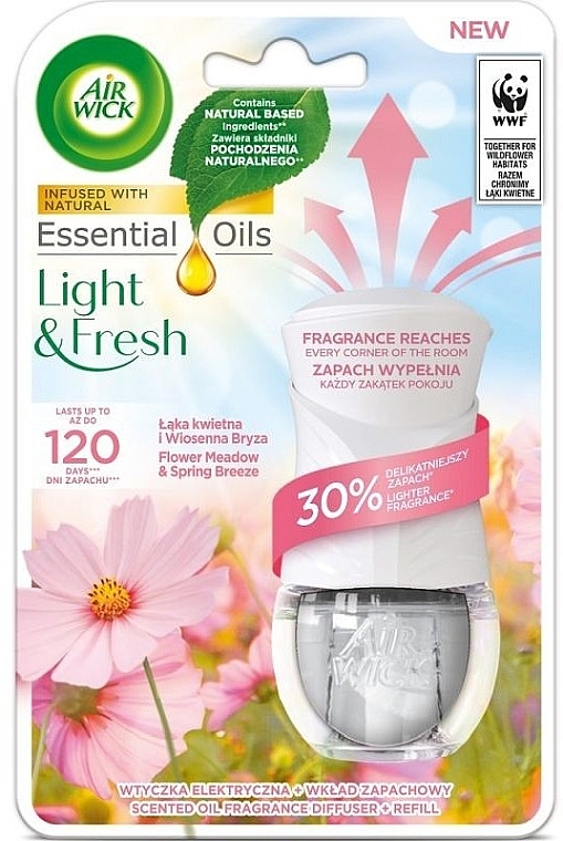 Lufterfrischer Blumenwiese und Frühlingsbrise - Air Wick Essential Oils Light & Fresh Flower Meadow & Spring Breeze  — Bild N1