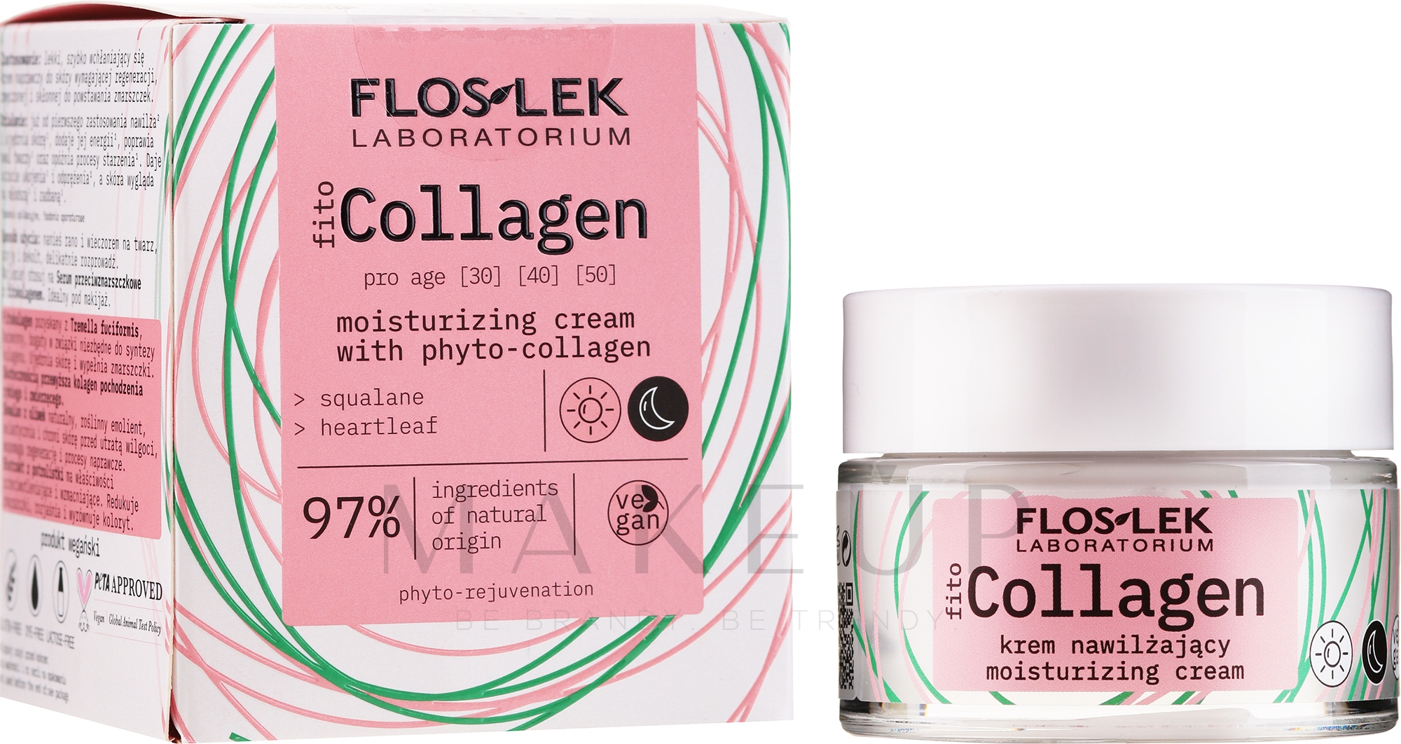Feuchtigkeitscreme für das Gesicht mit Phytokollagen - Floslek Pro Age Moisturizing Cream With Phytocollagen — Bild 50 ml
