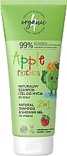 Babyshampoo und Duschgel - 4Organic Apple Friends Natural Shampoo And Shower Gel For Children — Bild N1