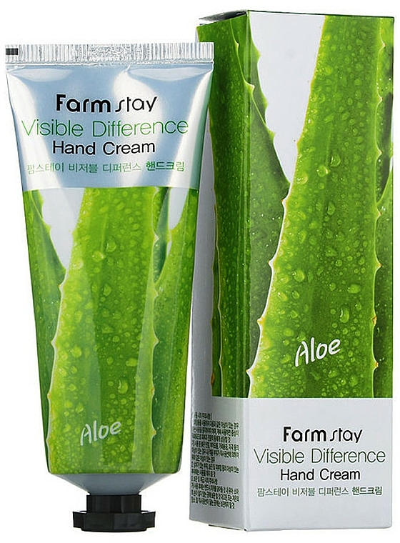 Nährende und feuchtigkeitsspendende Handcreme mit Aloeextrakt - Farmstay Visible Differerce Hand Cream Aloe — Bild N1