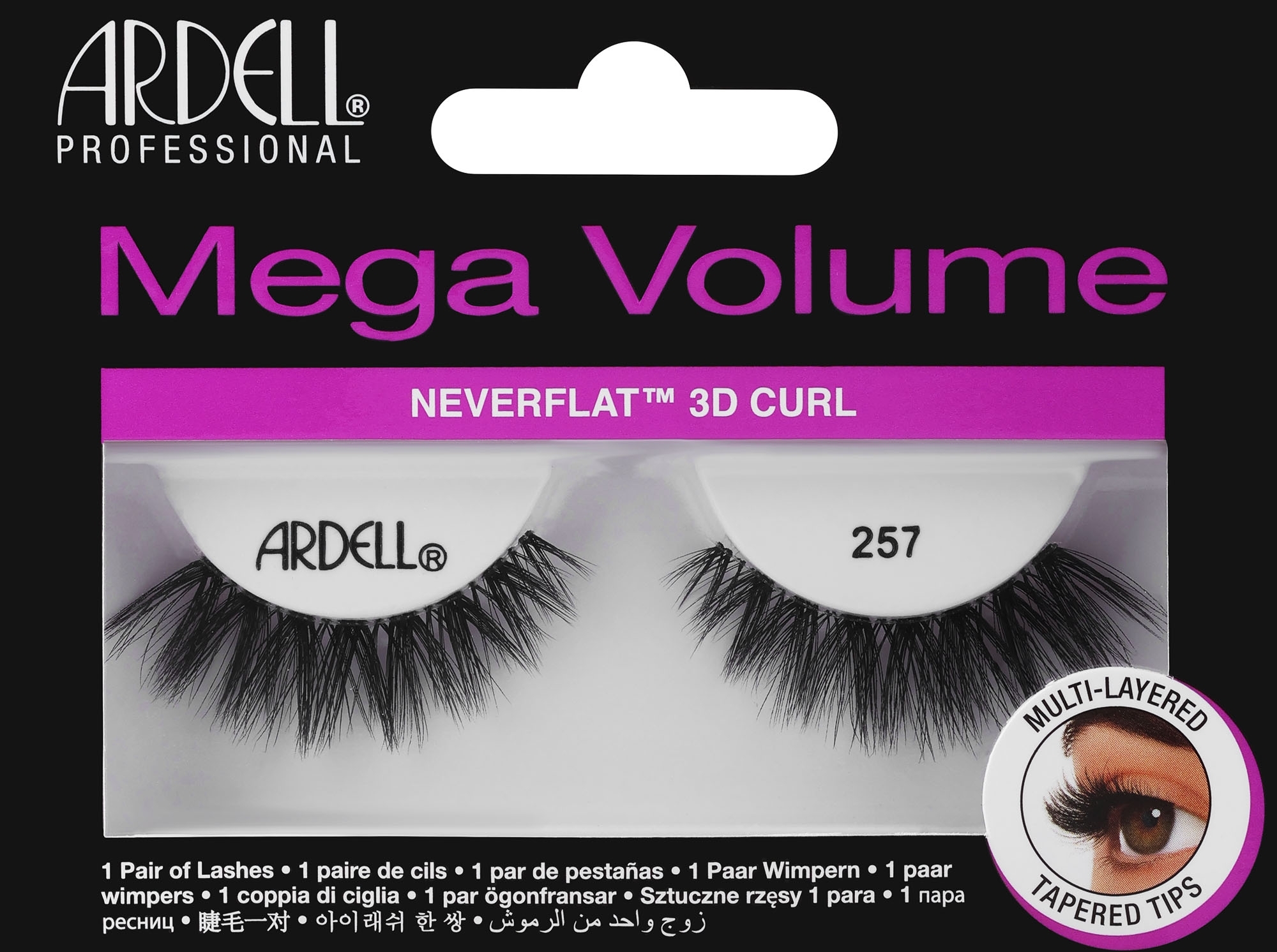 Künstliche Wimpern 257 - Ardell Mega Volume 257 Black — Bild 2 St.