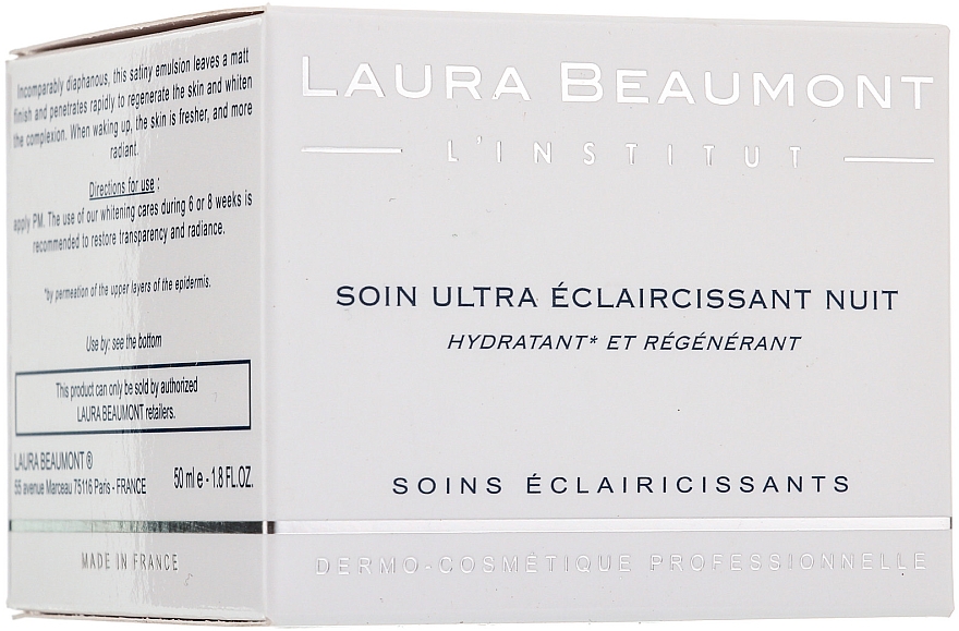 Intensiv aufhellende und feuchtigkeitsspendende Nachtcreme - Laura Beaumont Ultra Whitening Night Care  — Bild N1