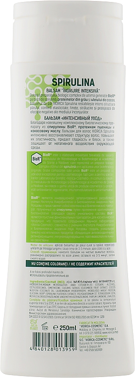 Intensiv feuchtigkeitsspendende und regenerierende Haarspülung mit Spirulina und Kokosöl - Viorica Spirulina Conditioner Intensive Care — Bild N2