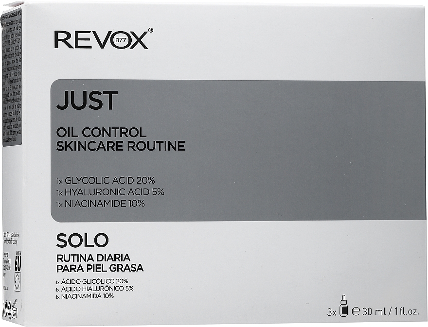 Gesichtspflegeset - Revox Just Oil Control Skincare Routine (Gesichtsserum 3x30ml) — Bild N1